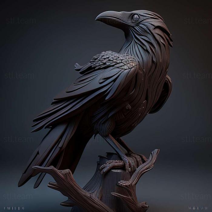 3д модель ворона